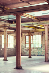 Empty warehouse office or commercial area, industrial background