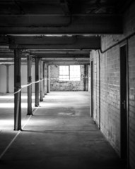 Empty warehouse office or commercial area, industrial background