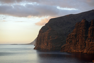 Gigantes cliffs view from Los Gigantes town, Tenerife, Canary.