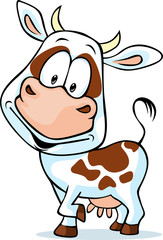funny cow cartoon - isolated on white background
