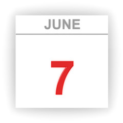 Fototapeta premium June 7. Day on the calendar.