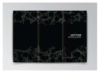 Black template of booklet with abstract elements