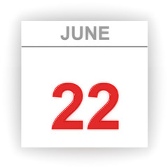 June 22. Day on the calendar.