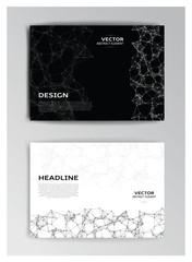 Horizontal template of brochure with abstract elements