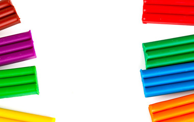 new colorful plasticine isolated on white