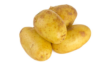 baby potatoes isolated on white