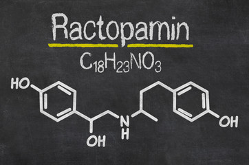 Schiefertafel mit der chemischen Formel von Ractopamin