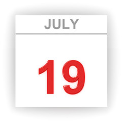 July 19. Day on the calendar.