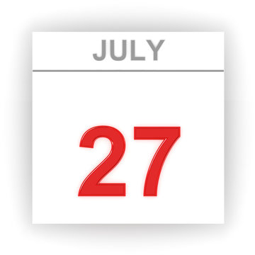 July 27. Day on the calendar.