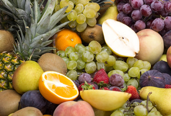 background of fresh fruits
