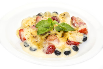 cream sauce on a white background in the restaurant