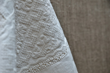 Close-up of the Ukrainian whitework