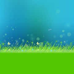 Obraz premium Dark sky with grass frame for your text