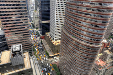 Looking down on Manhattan traffic