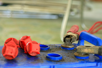 Close up of a engine compartment
