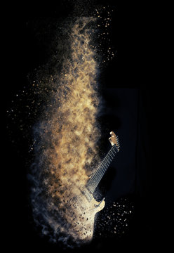 electric guitar natural wood