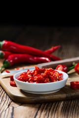 Red Chilis in a bowl (cutted)