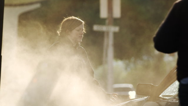 woman after a car accident
