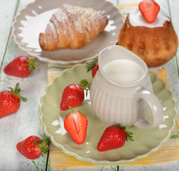 Milk with strawberries