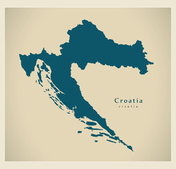 Obraz premium Modern Map - Croatia HR