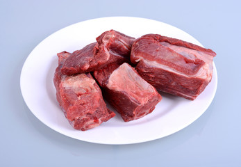 Fototapeta premium Raw Beef Ribs on Plate