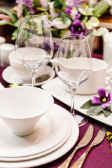 Ceramic tableware on the table