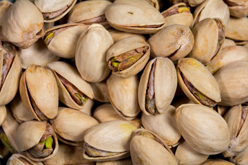 Macro of some pistachios