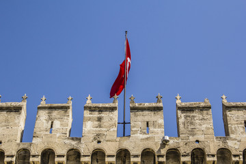 battlements of the ancient walls of Topkapi Palace