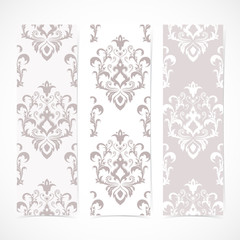 Collection vertical banners in the style of Baroque . Modern