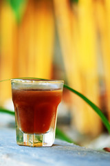 Hot tea in the cup