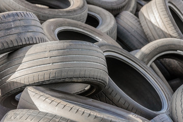 old tires in a landfill