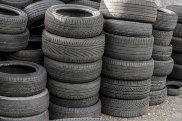 old tires in a landfill