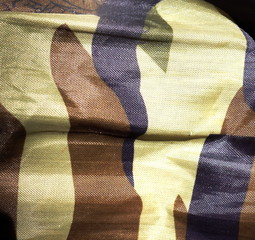 Close up of a fabric with camouflage designs