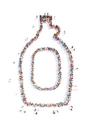 people in the form of a pitcher.