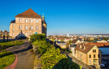 Castle of Montbeliard over the city - France, Doubs