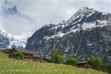 Fototapeta na wymiar Grindelwald Village in Berner Oberland, Switzerland