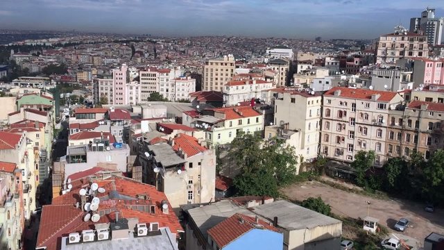 Istanbul, city skyline in autumn