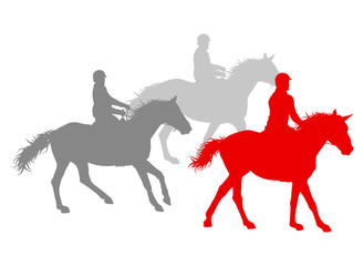 Horse riding winner vector background concept isolated over whit