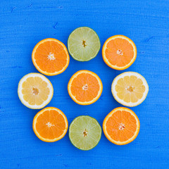 Citrus fruits - oranges, limes and lemons.