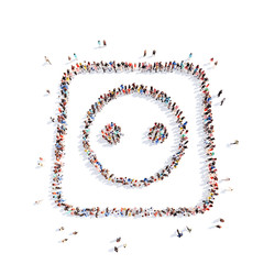 people in the form of rosettes.