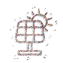 People in the form of an abstract symbol business.