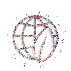 people in the form of globe.
