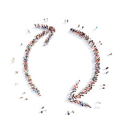 people in the form of arrows.