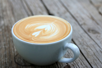 Vintage latte art coffee