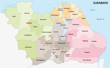 surabaya administrative map