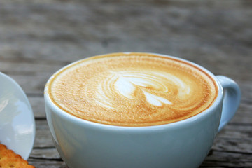 Vintage latte art coffee
