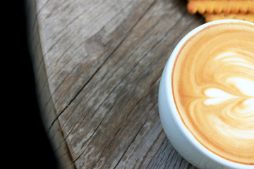 Vintage latte art coffee