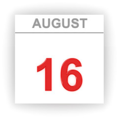 August 16. Day on the calendar
