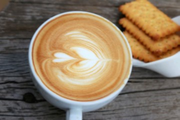 Vintage latte art coffee