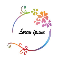 Vector of abstract artistic floral with circle text frame